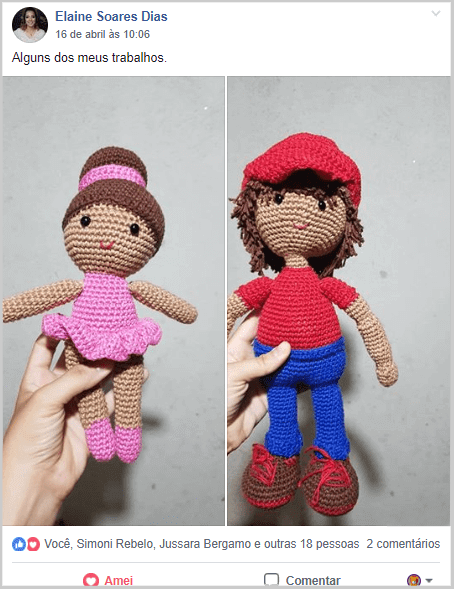 Amigurumi feminino e masculino